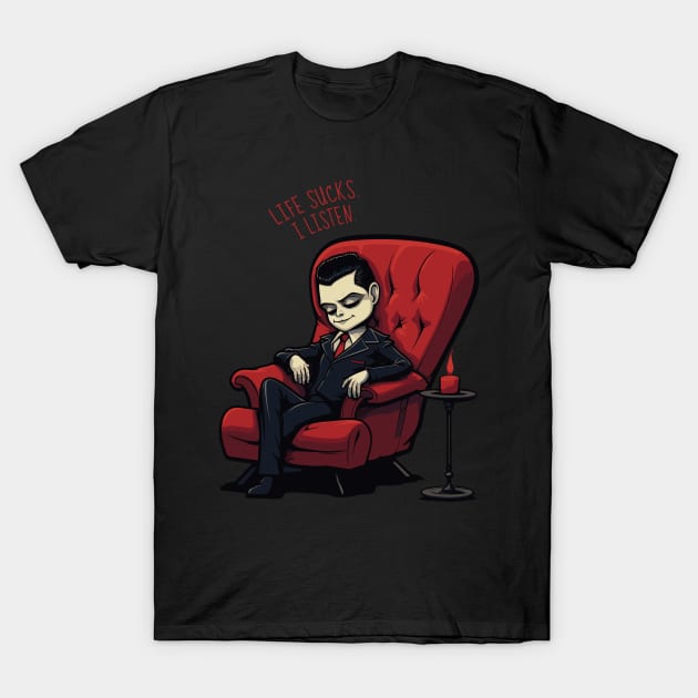 Therapist Vampire Therapy Humor T-Shirt by origato